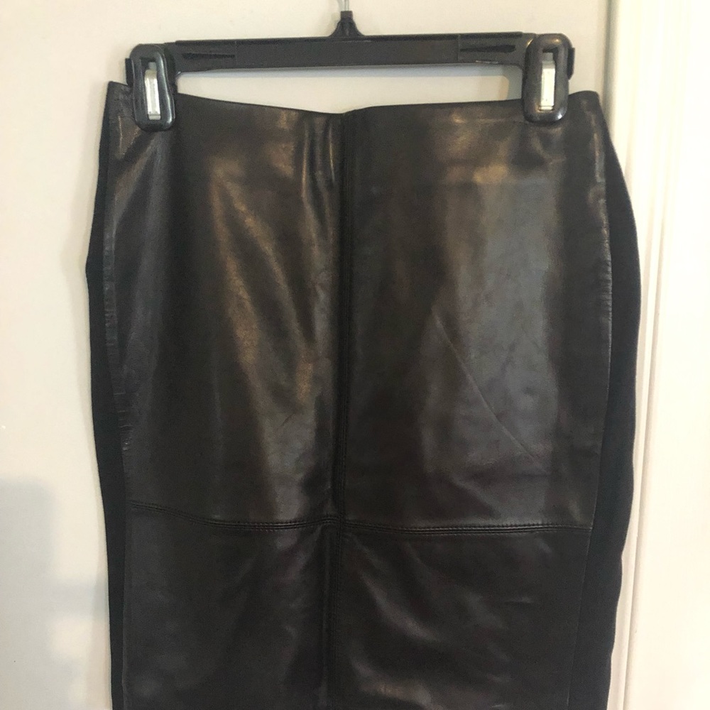 Leather black skirt